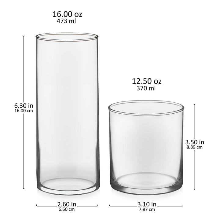Juego de vasos y rocas Libbey Miles de 16 piezas