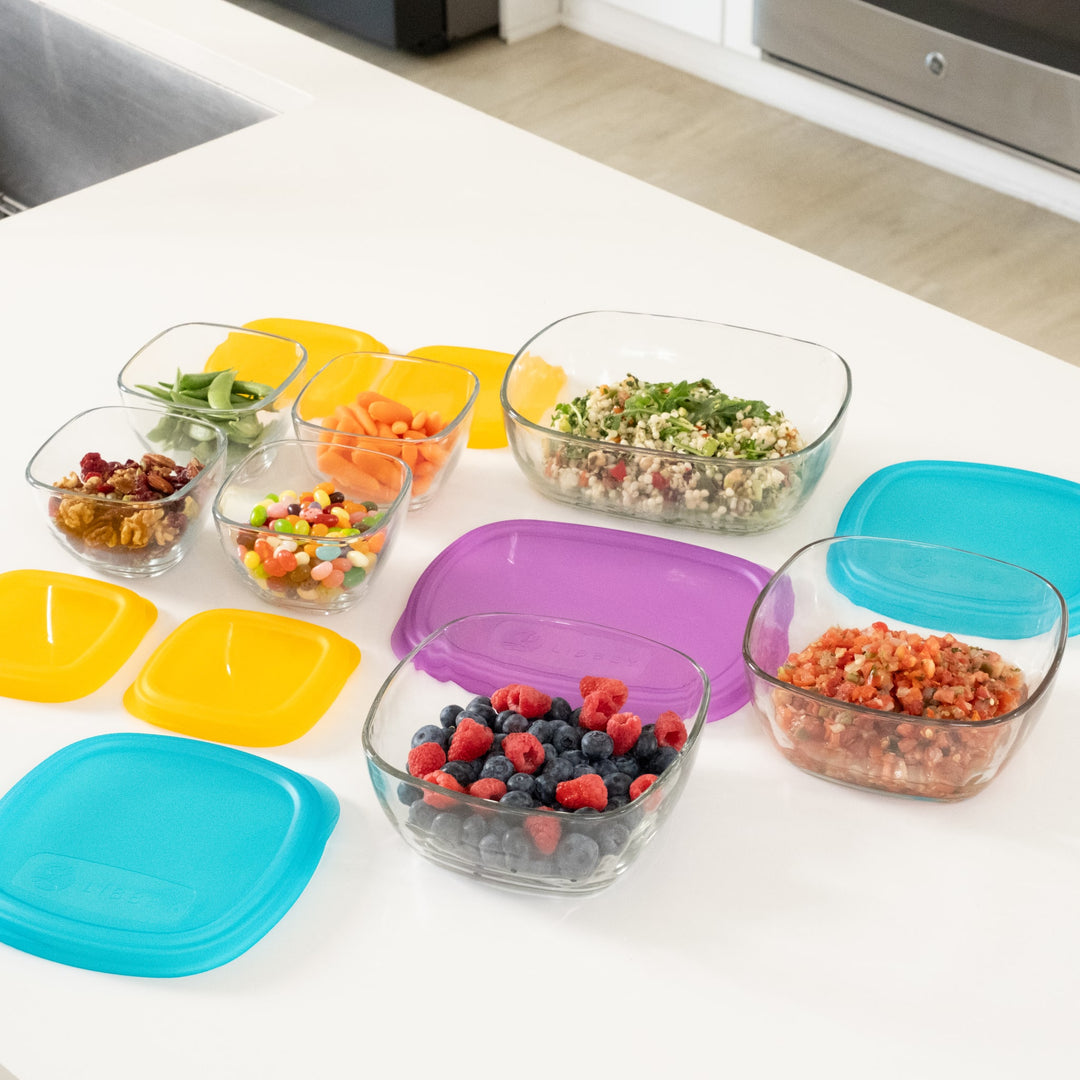 Stackable design saves valuable space in your refrigerator, freezer, or pantry.