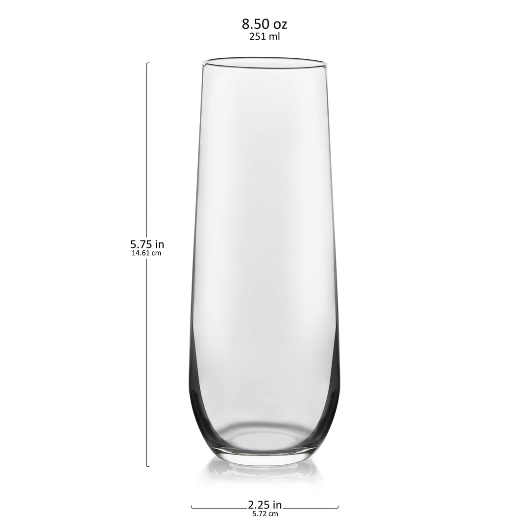 Flûtes à champagne sans pied Libbey, 240 ml, lot de 12