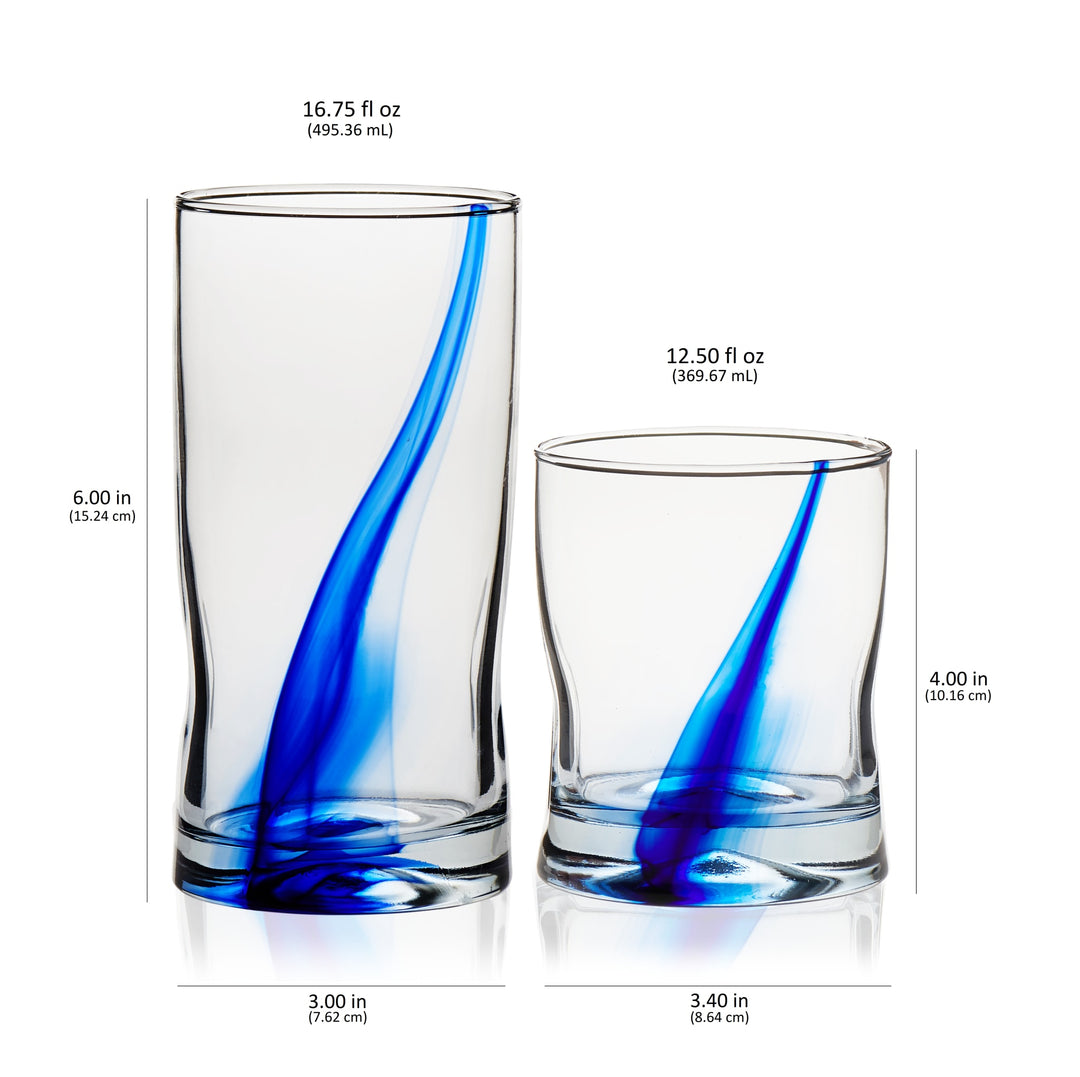 Juego de 8 vasos y rocas Libbey Blue Ribbon Impressions