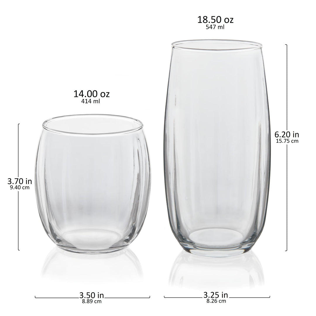 Libbey Samba 16 Piece Tumbler and Rocks Glass Set