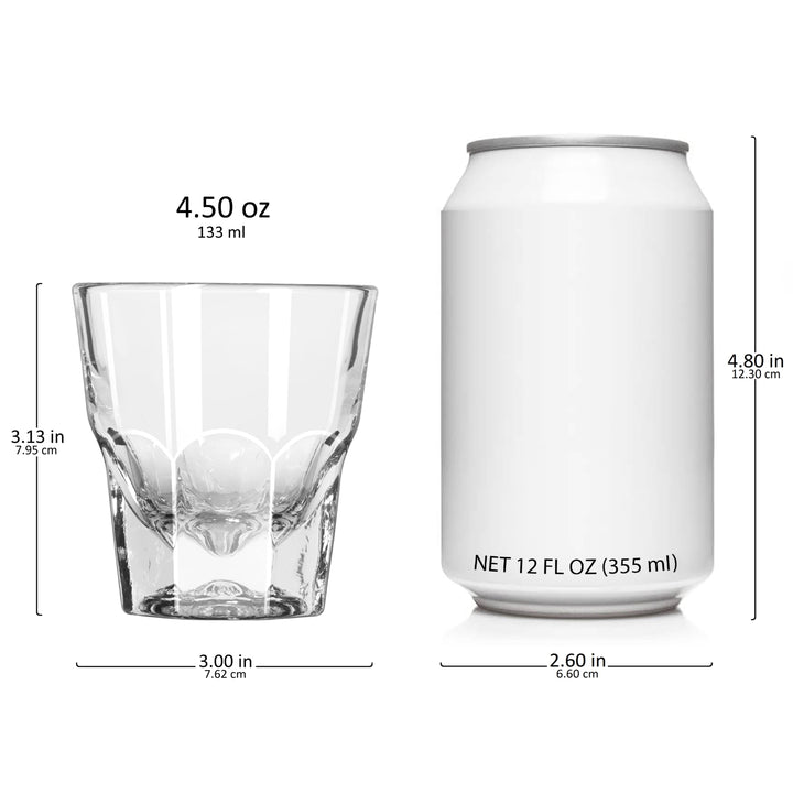4.5-ounce capacity is perfect for espresso cortados, whiskey shots, liqueurs, or tasting flights.