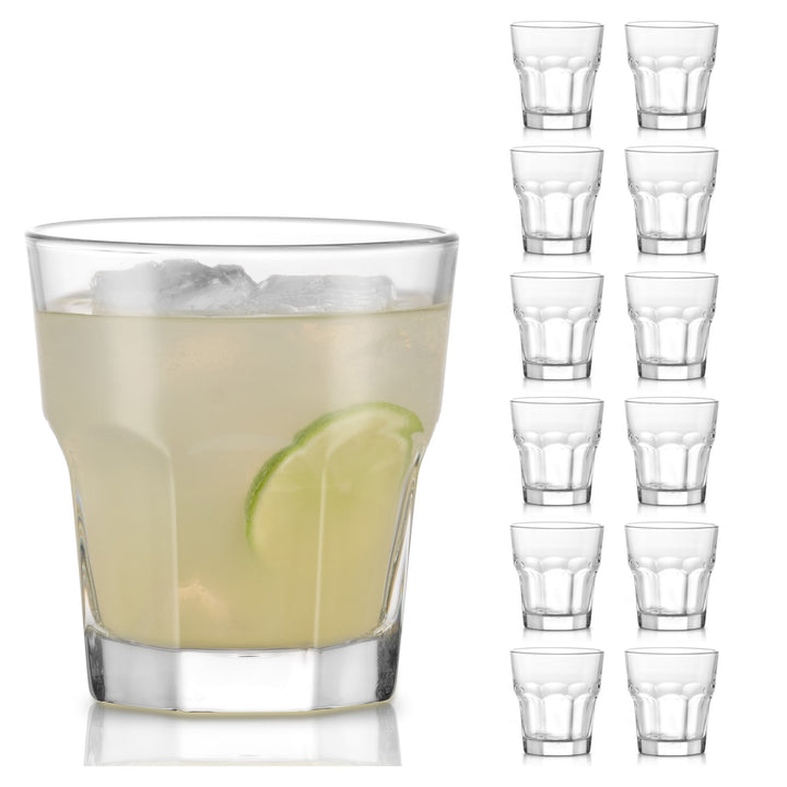 Iconic faceted design with a heavy base adds style and stability to every pour.