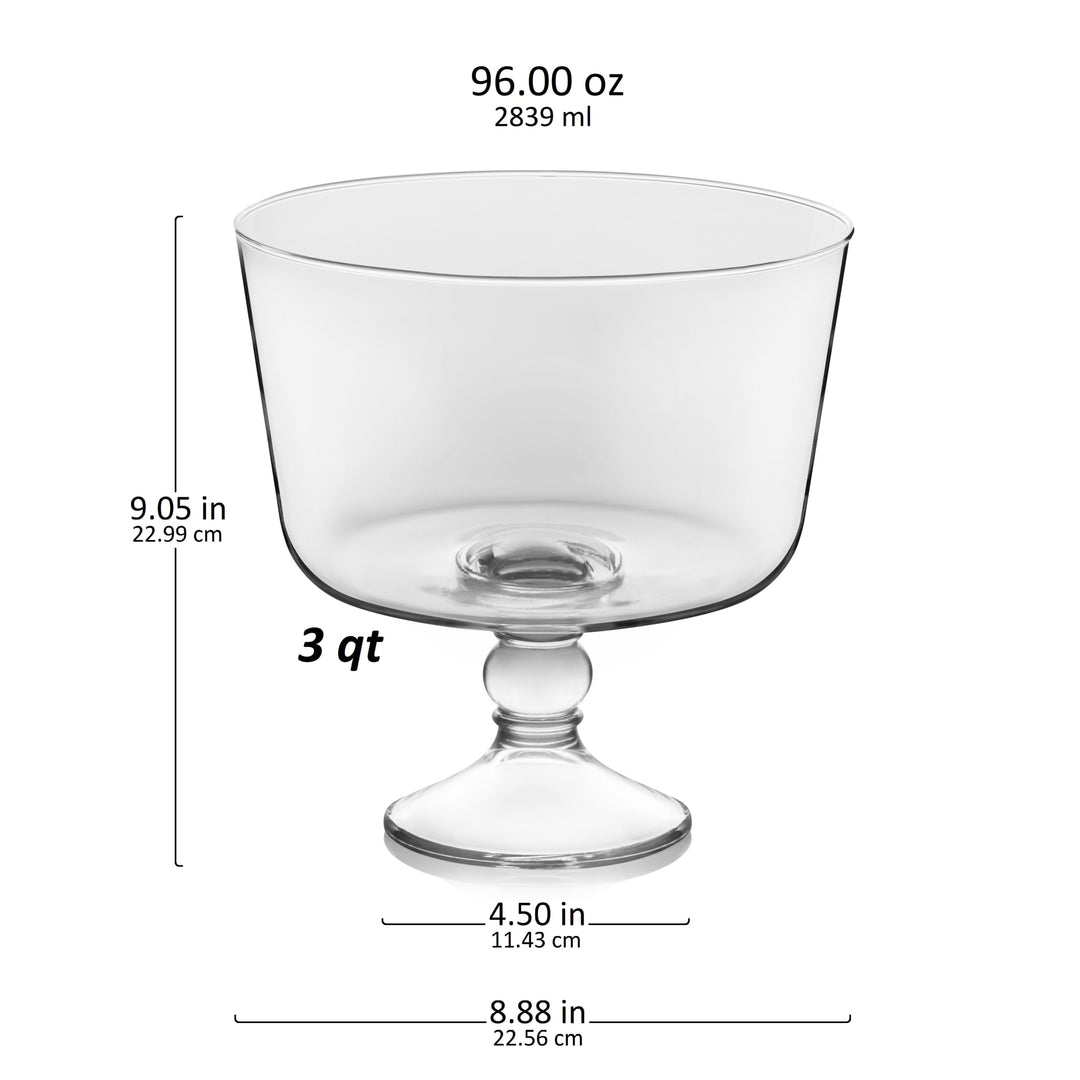 Libbey Selene Footed Glass Trifle Bowl, 9 inch
